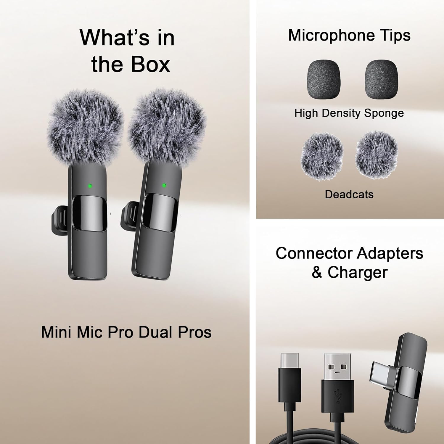 Mini Mic Pro Wireless Microphone for iPhone, iPad, Android, Lavalier Microphone