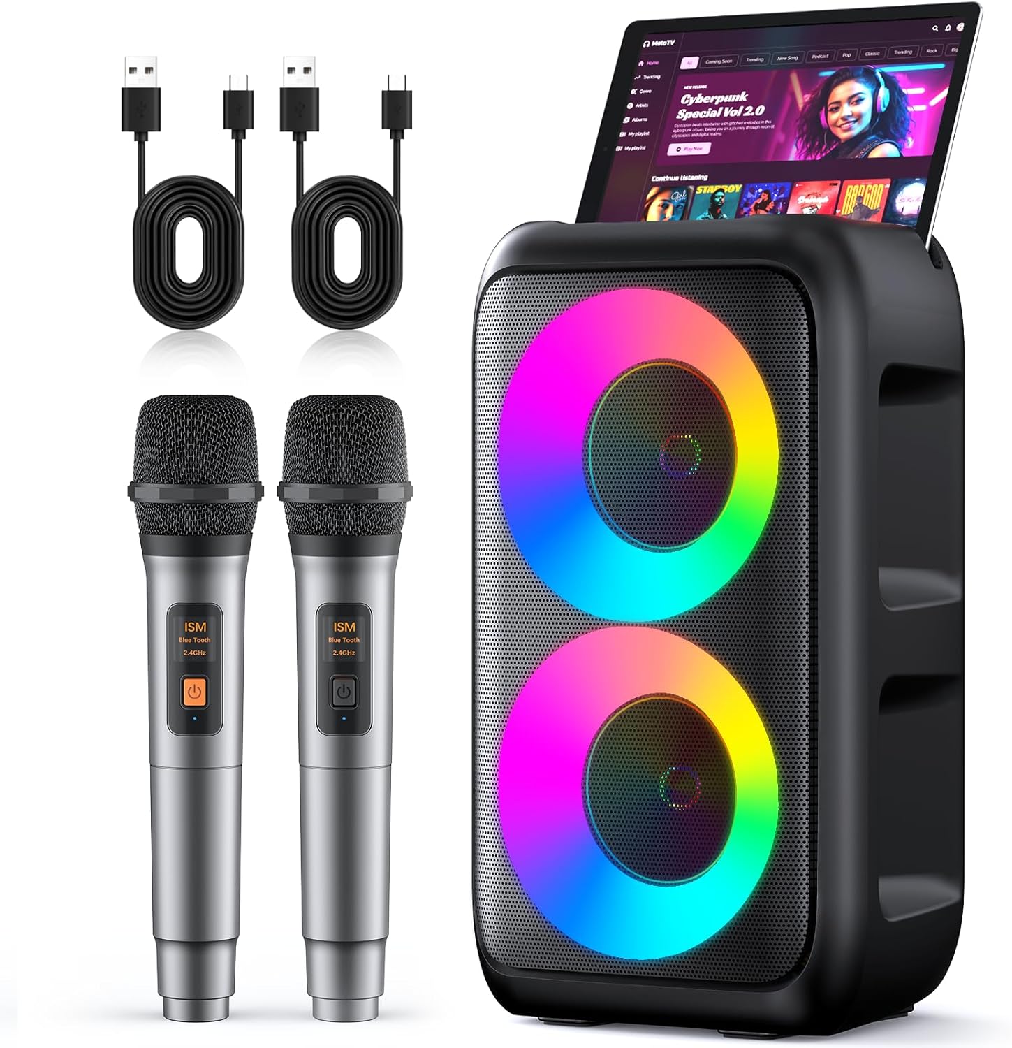 Karaoke Machine for Adults Kids, Portable Bluetooth Speaker