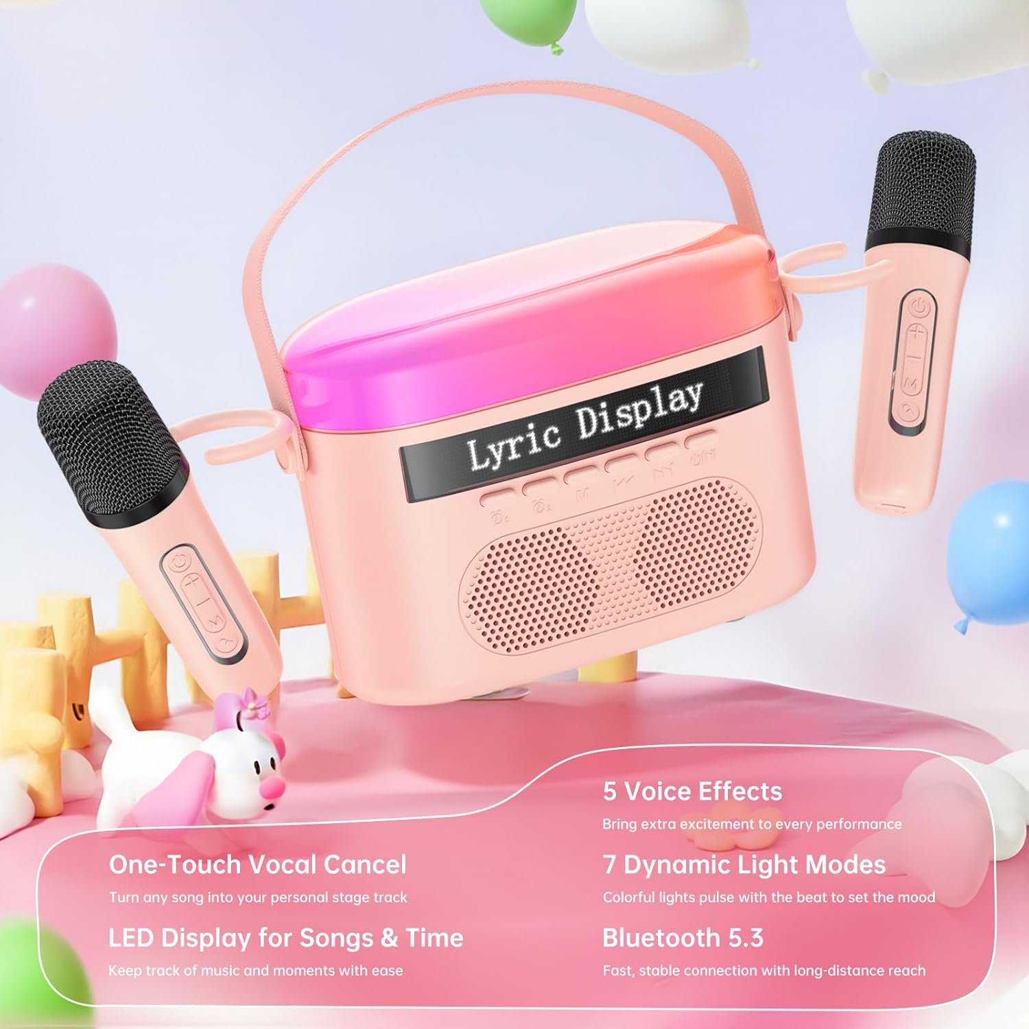 Karaoke Machine for Kids & Adults with Lyrics Display Screen